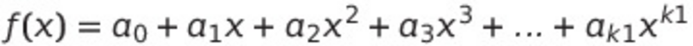 f(x)=a0+a1x+a2x^2+a3x^3+...+ak-1x^k-1