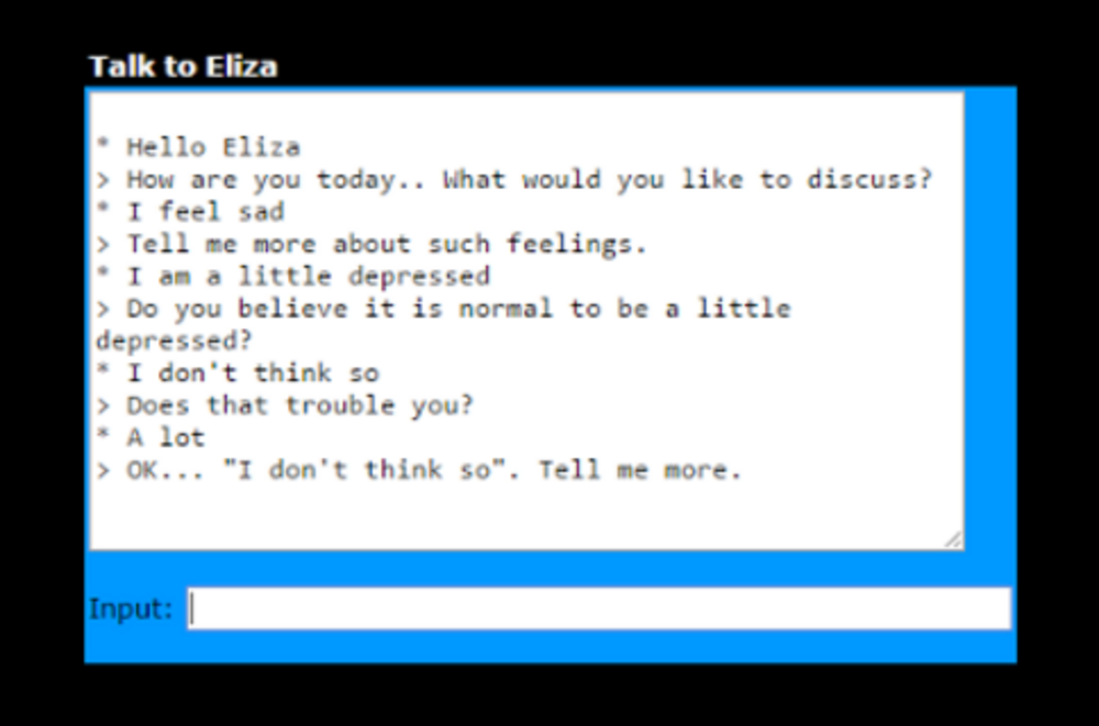 ELIZA bot Conversation avec le bot ELIZA
