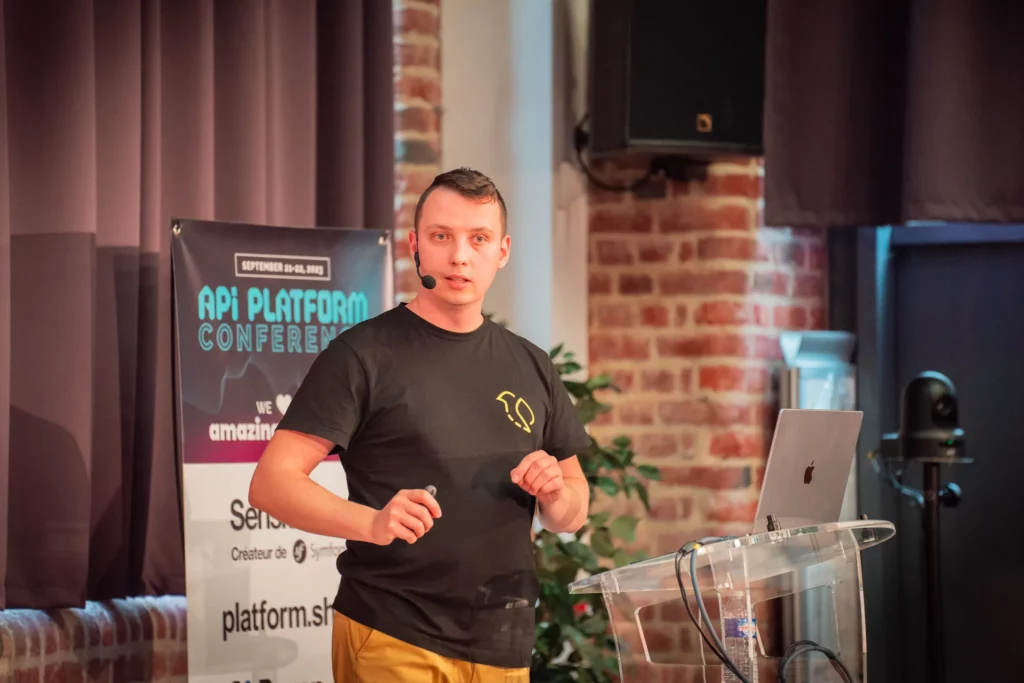 Łukasz Chruściel, core team Sylius, at the API Platform Con" class="wp-image-9657" style="width:1024px;height:auto